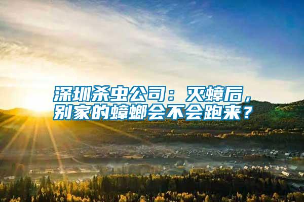 深圳殺蟲公司：滅蟑后，別家的蟑螂會不會跑來？