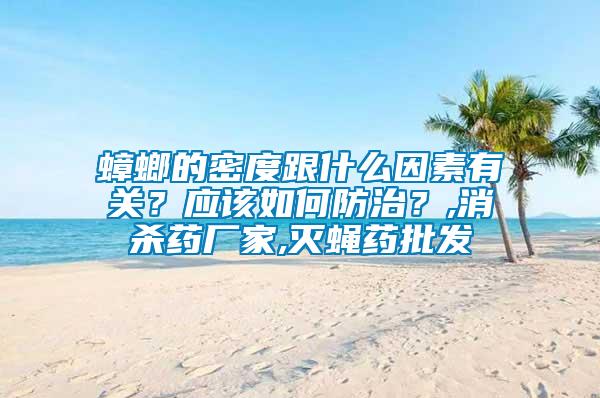 蟑螂的密度跟什么因素有關？應該如何防治？,消殺藥廠家,滅蠅藥批發