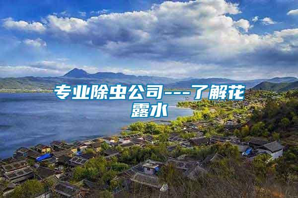 專業(yè)除蟲(chóng)公司---了解花露水