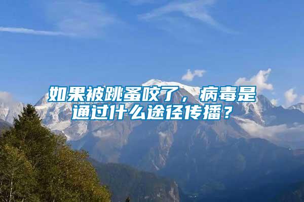 如果被跳蚤咬了，病毒是通過什么途徑傳播？