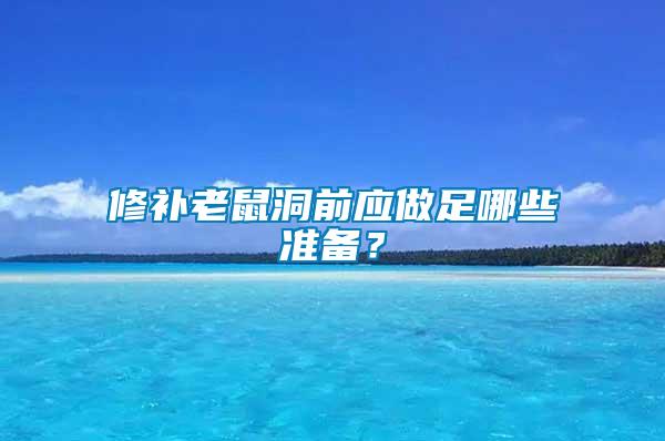 修補老鼠洞前應(yīng)做足哪些準(zhǔn)備？