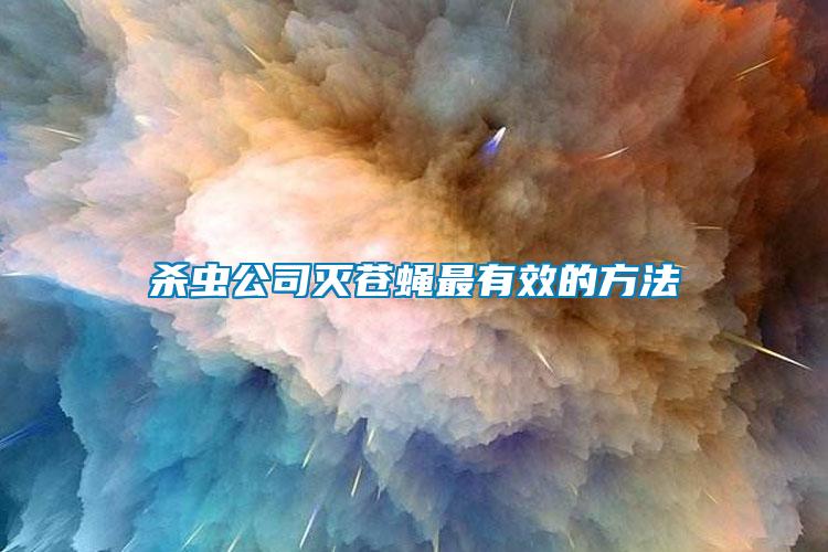 殺蟲(chóng)公司滅蒼蠅最有效的方法