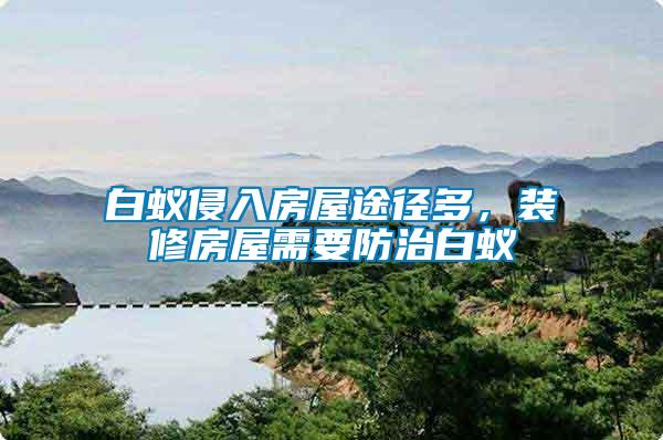 白蟻侵入房屋途徑多，裝修房屋需要防治白蟻