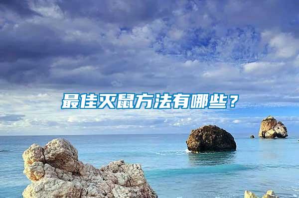 最佳滅鼠方法有哪些？