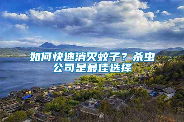 如何快速消滅蚊子？殺蟲公司是最佳選擇