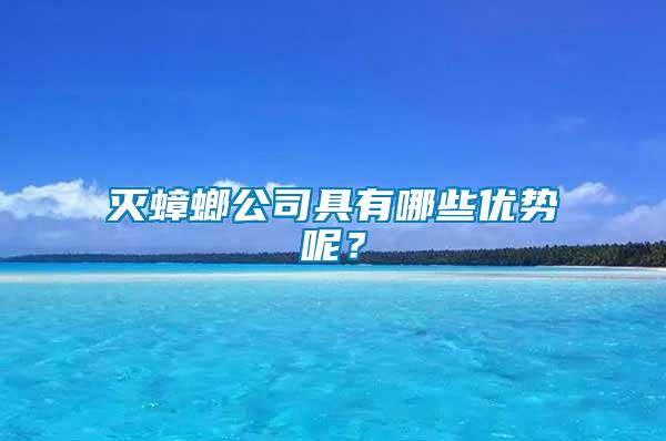滅蟑螂公司具有哪些優勢呢？