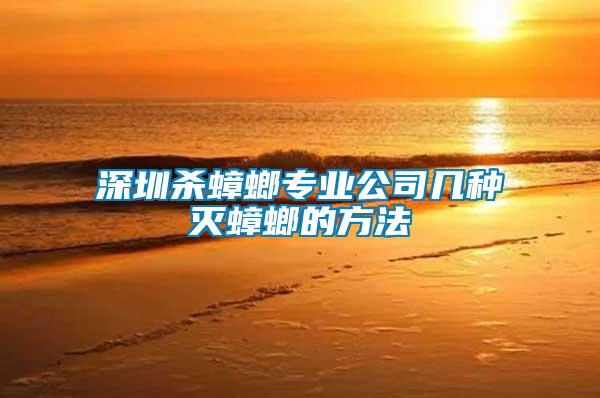 深圳殺蟑螂專(zhuān)業(yè)公司幾種滅蟑螂的方法