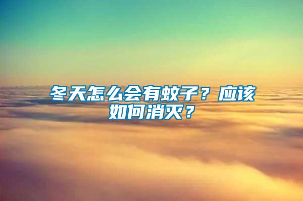 冬天怎么會有蚊子？應該如何消滅？