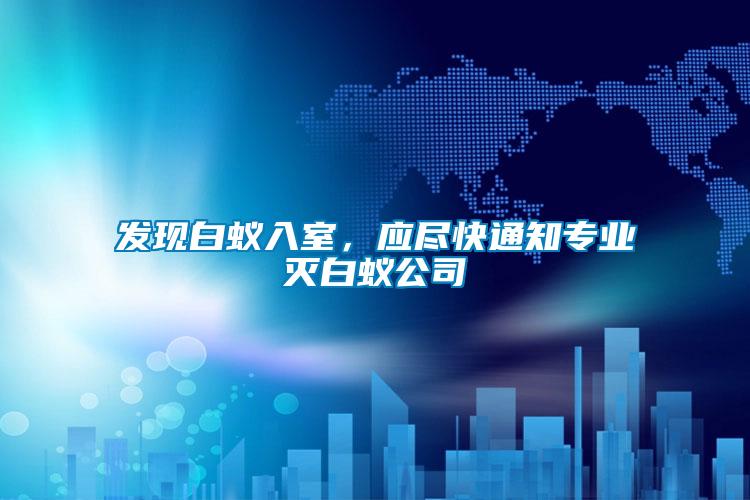 發(fā)現(xiàn)白蟻入室，應盡快通知專業(yè)滅白蟻公司