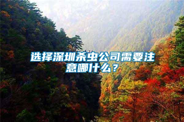 選擇深圳殺蟲(chóng)公司需要注意哪什么？