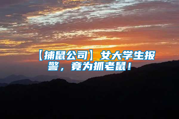 【捕鼠公司】女大學(xué)生報警，竟為抓老鼠！