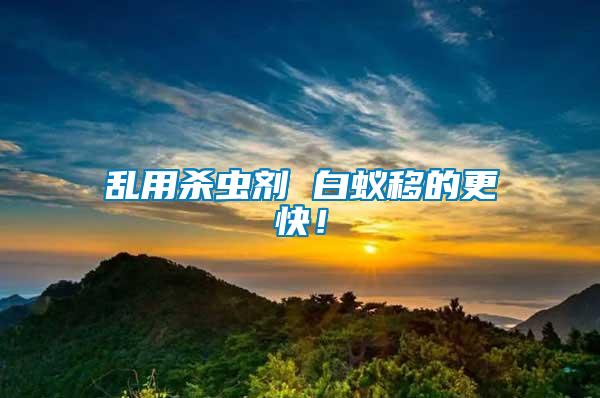 亂用殺蟲(chóng)劑 白蟻移的更快！