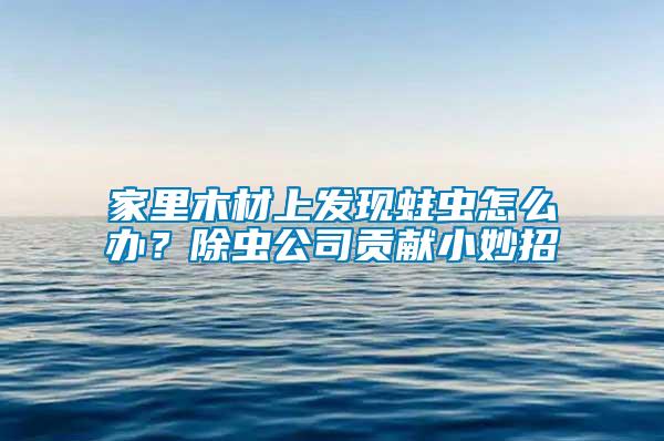 家里木材上發現蛀蟲怎么辦？除蟲公司貢獻小妙招