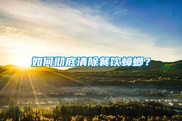 如何徹底清除餐飲蟑螂？